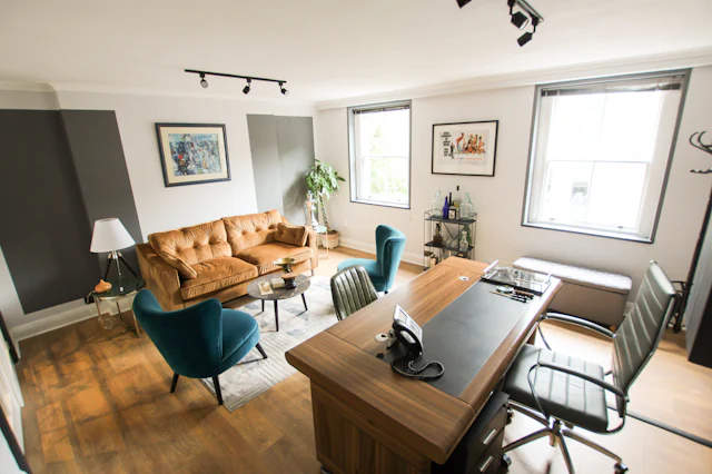 A private client office set for a consultation